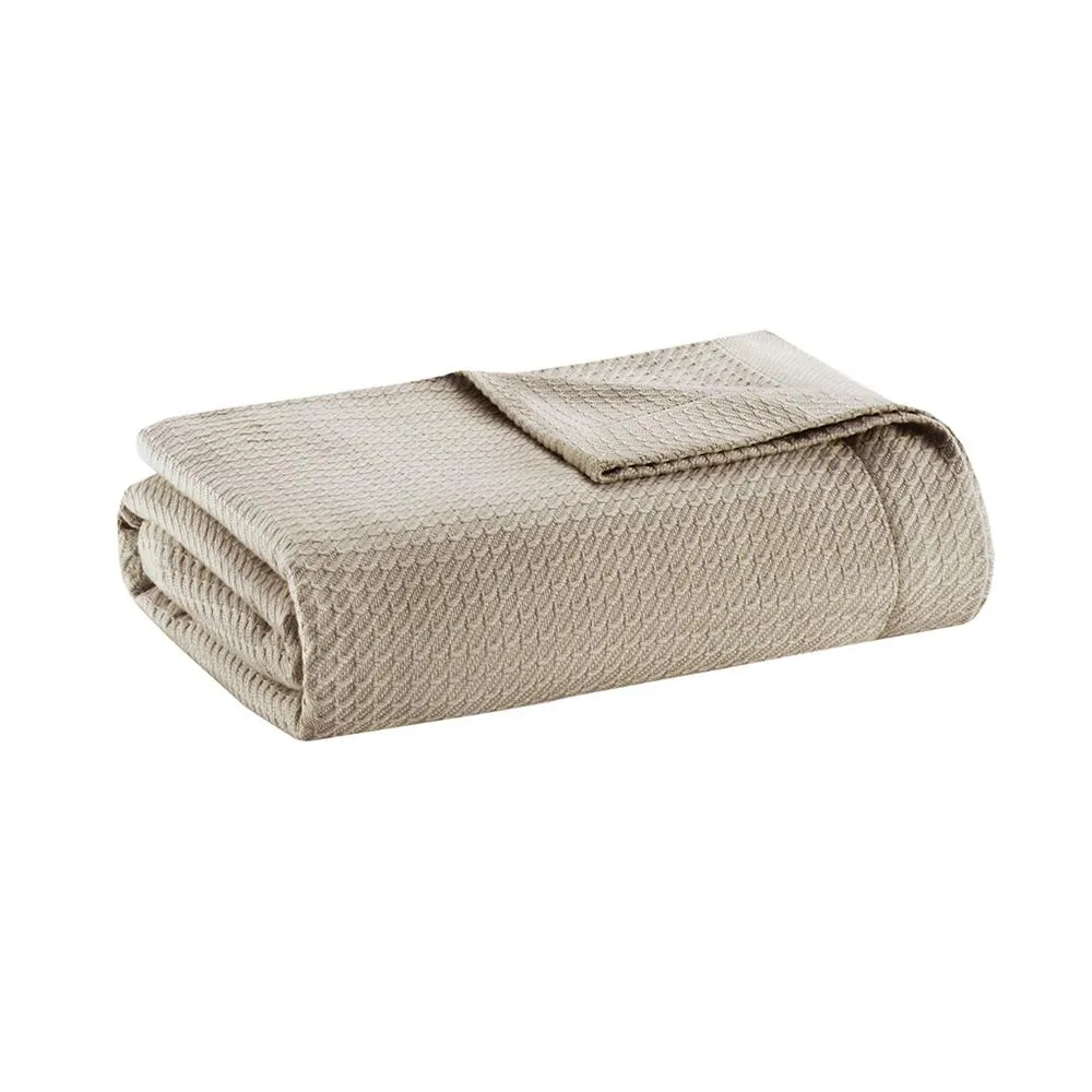 100% Certified Egyptian Cotton Blanket - King - Khaki