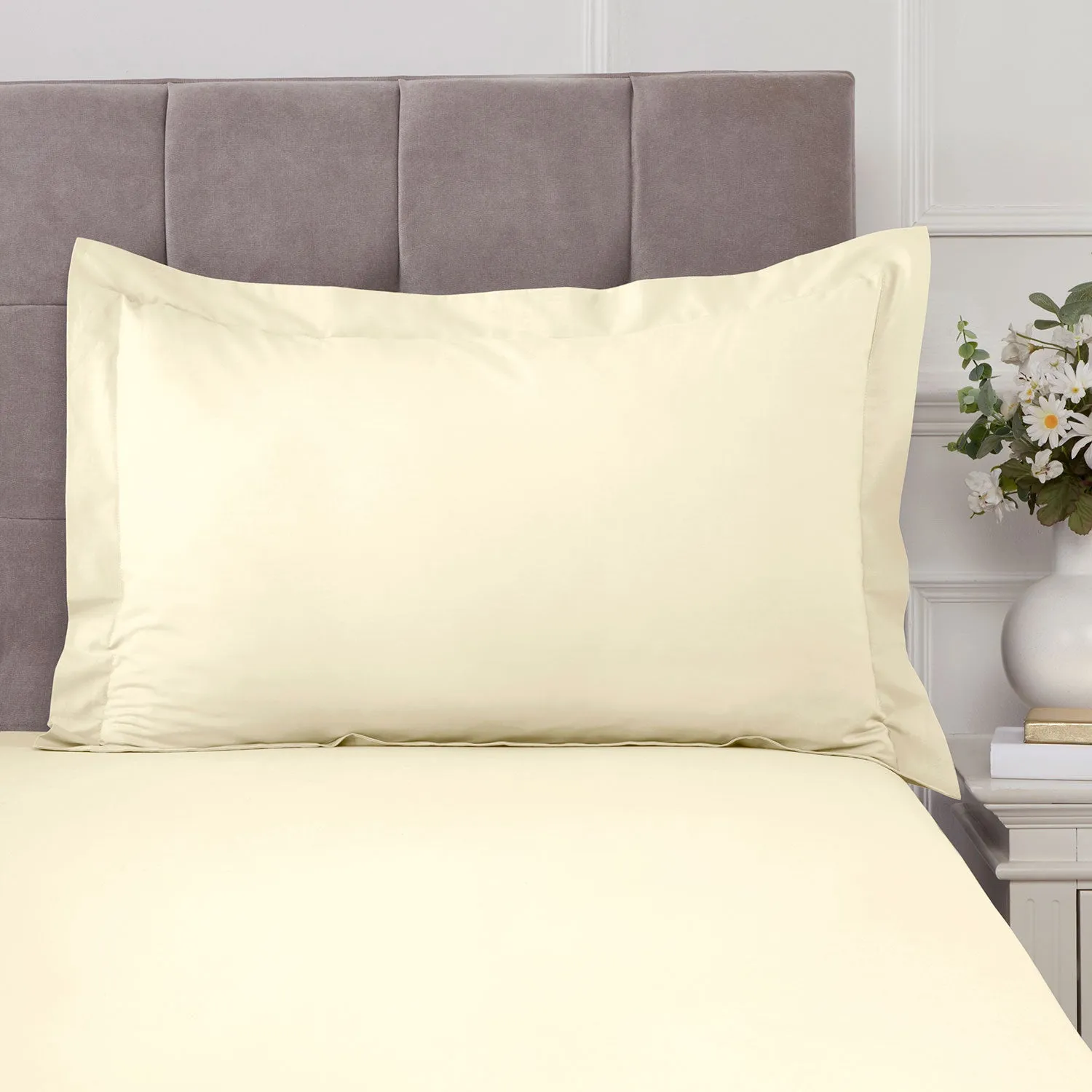 100% Cotton 180TC Lemon Oxford Pillowcase Pair