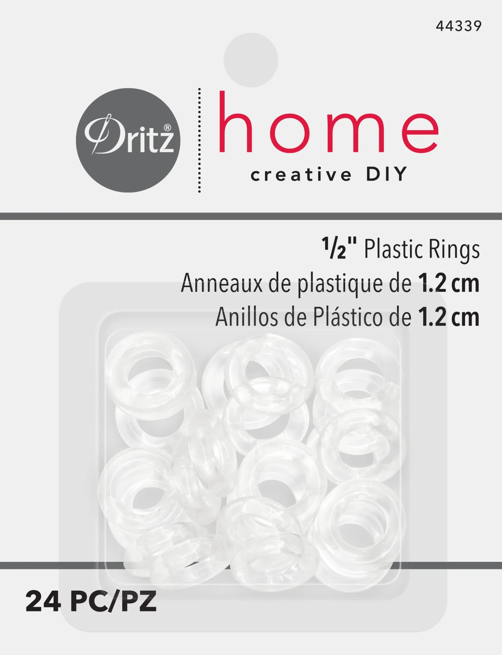 1/2" Plastic Rings, 24 pc