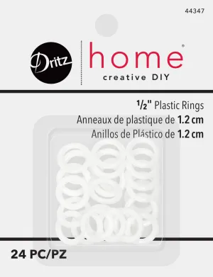 1/2" Plastic Rings, 24 pc