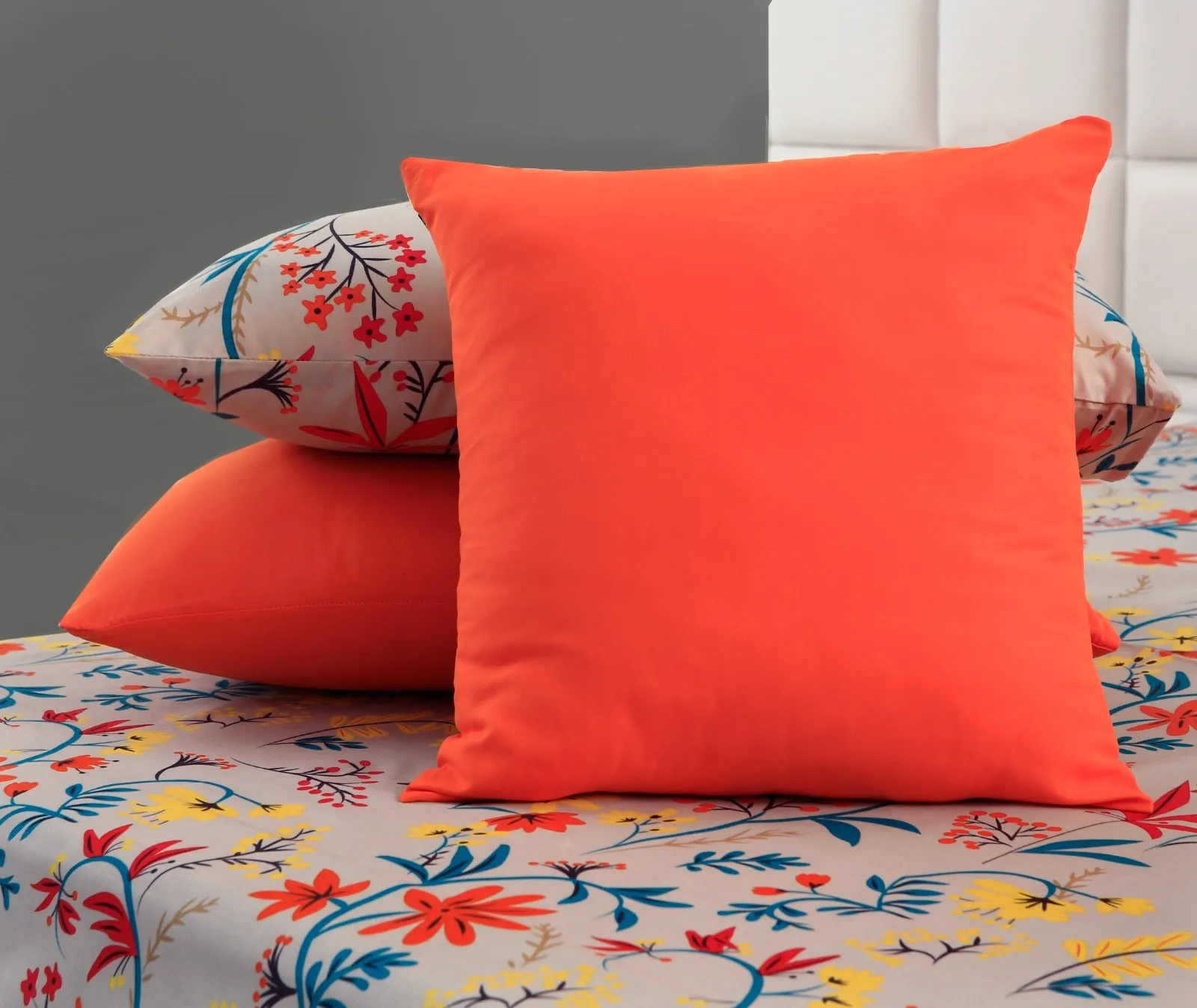 8 PCs Winter Comforter Set-14927 Orange Lilly