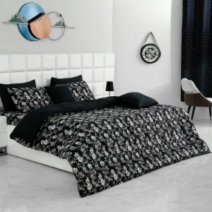 8 PCs Winter Comforter Set- Mid Night Garden