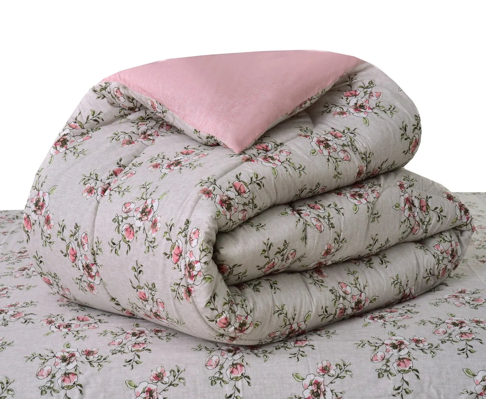 8 PCs Winter Comforter Set-Pink Diaz