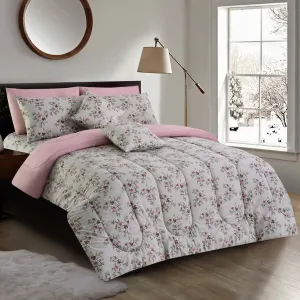 8 PCs Winter Comforter Set-Pink Diaz