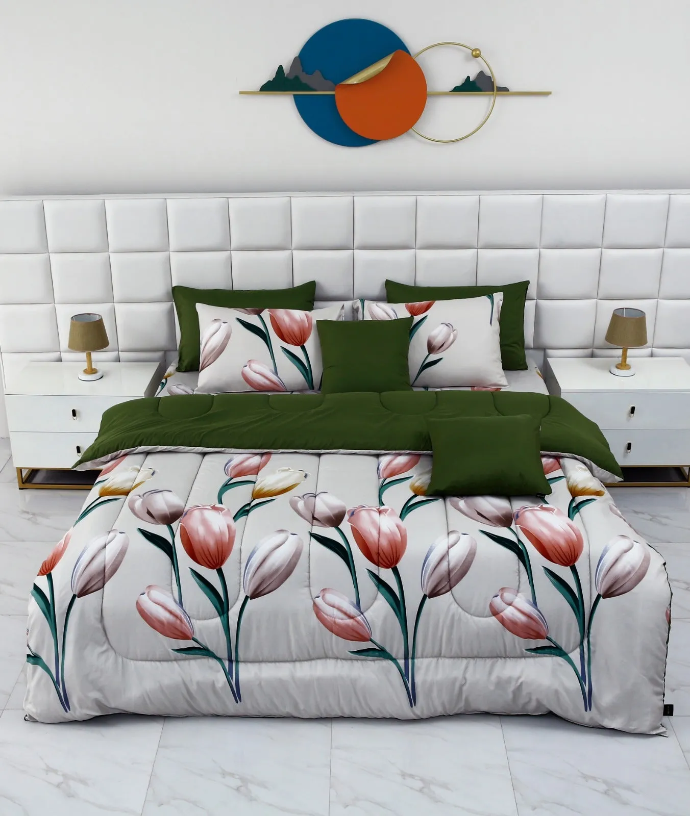 8 PCs Winter Comforter Set- Tulip