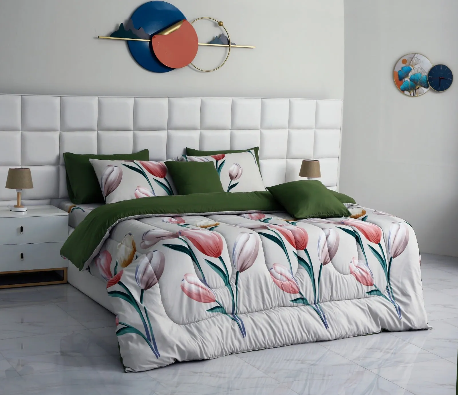 8 PCs Winter Comforter Set- Tulip