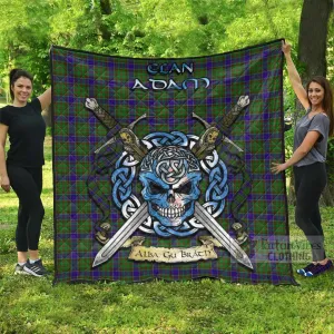 Adam Tartan Quilt with Celtic Skull Alba Gu Brath Style