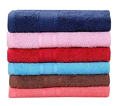 Akin Towel Royal Multicolor Cotton Hand Towel Set | 500 GSM Set of 6 | 100% Cotton Premium Hand Towels | High Absorbent & Luxurious Towels for Hotels & Home | 40 x 60 cm - Multicolor |