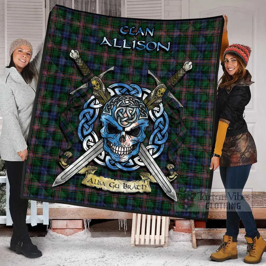 Allison Tartan Quilt with Celtic Skull Alba Gu Brath Style