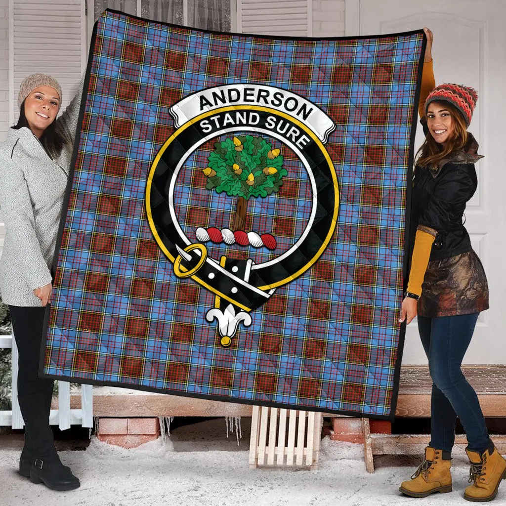 Anderson Modern Tartan Quilt with Family Crest