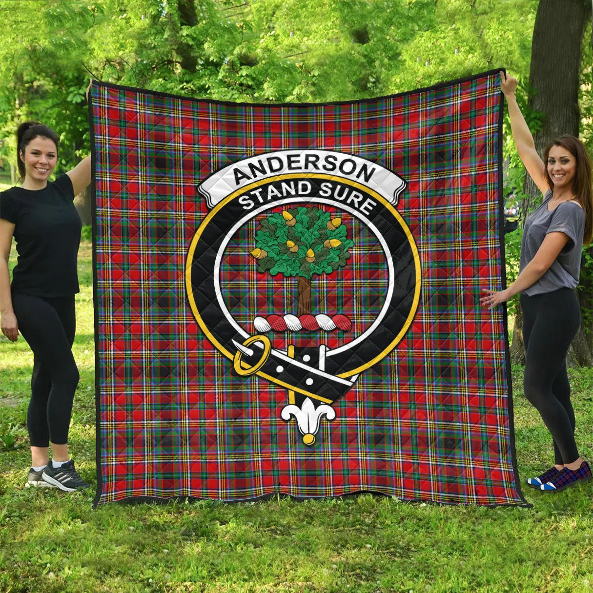 Anderson of Arbrake Tartan Quilt with Family Crest