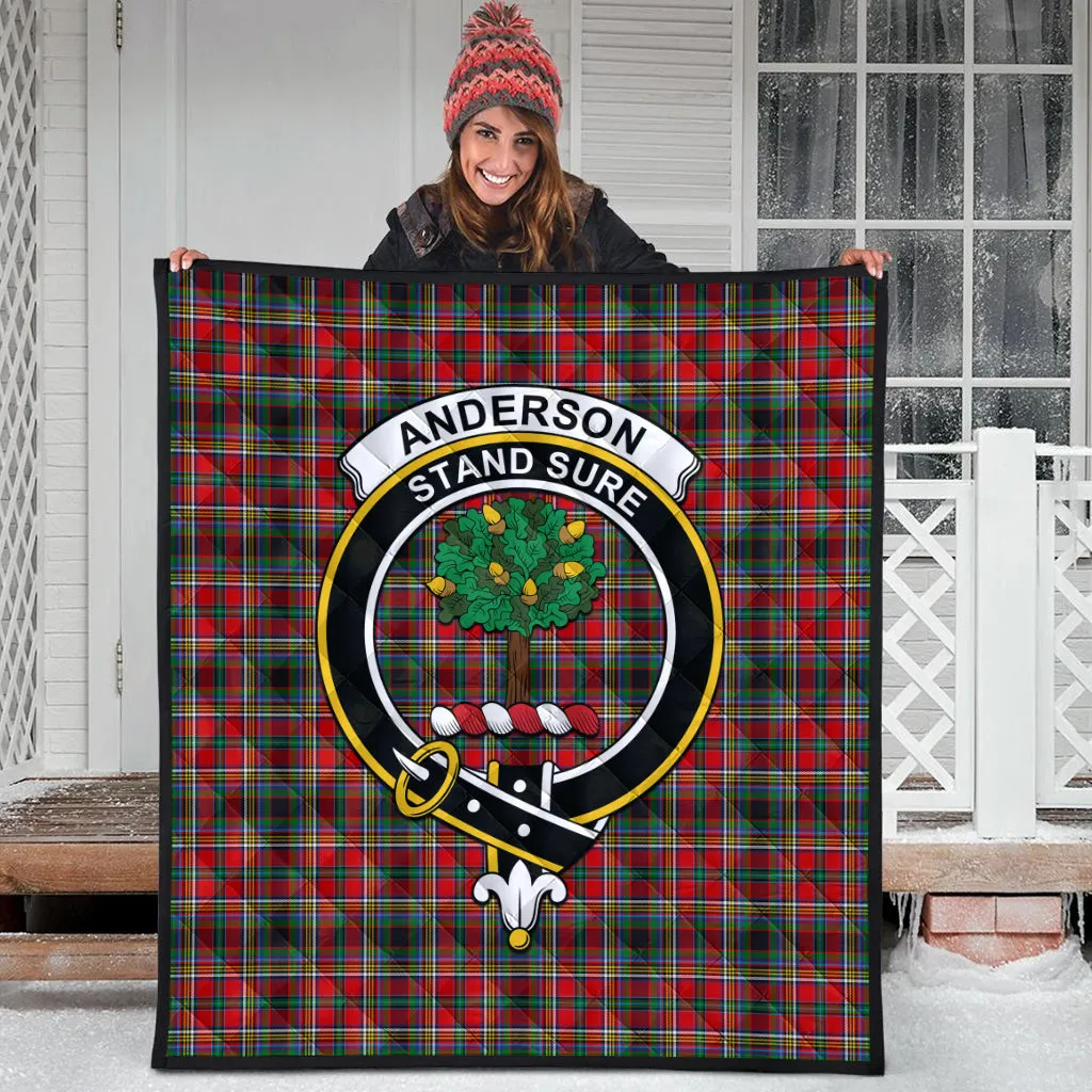 Anderson of Arbrake Tartan Quilt with Family Crest