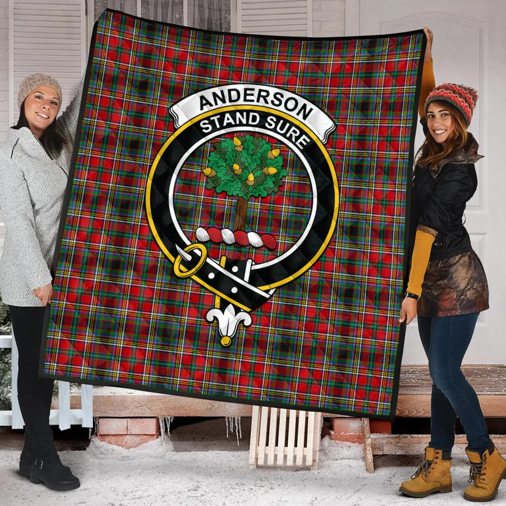 Anderson of Arbrake Tartan Quilt with Family Crest