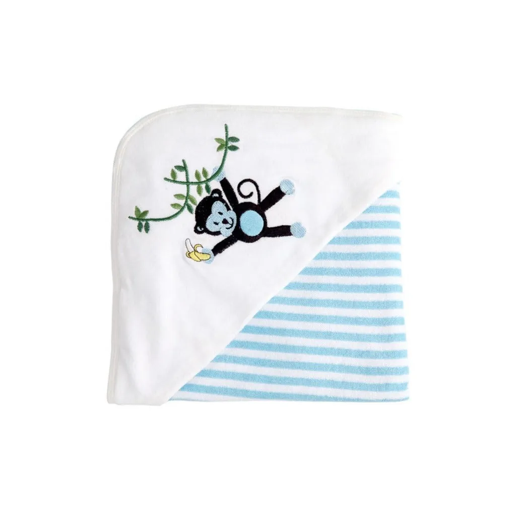 Baby Hooded Towel - Dual Layered - Blue Stripes