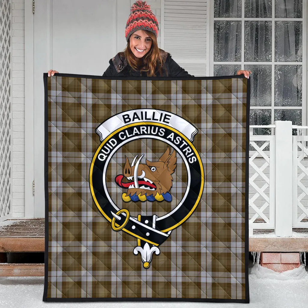 Baillie Dress Tartan Quilt with Family Crest