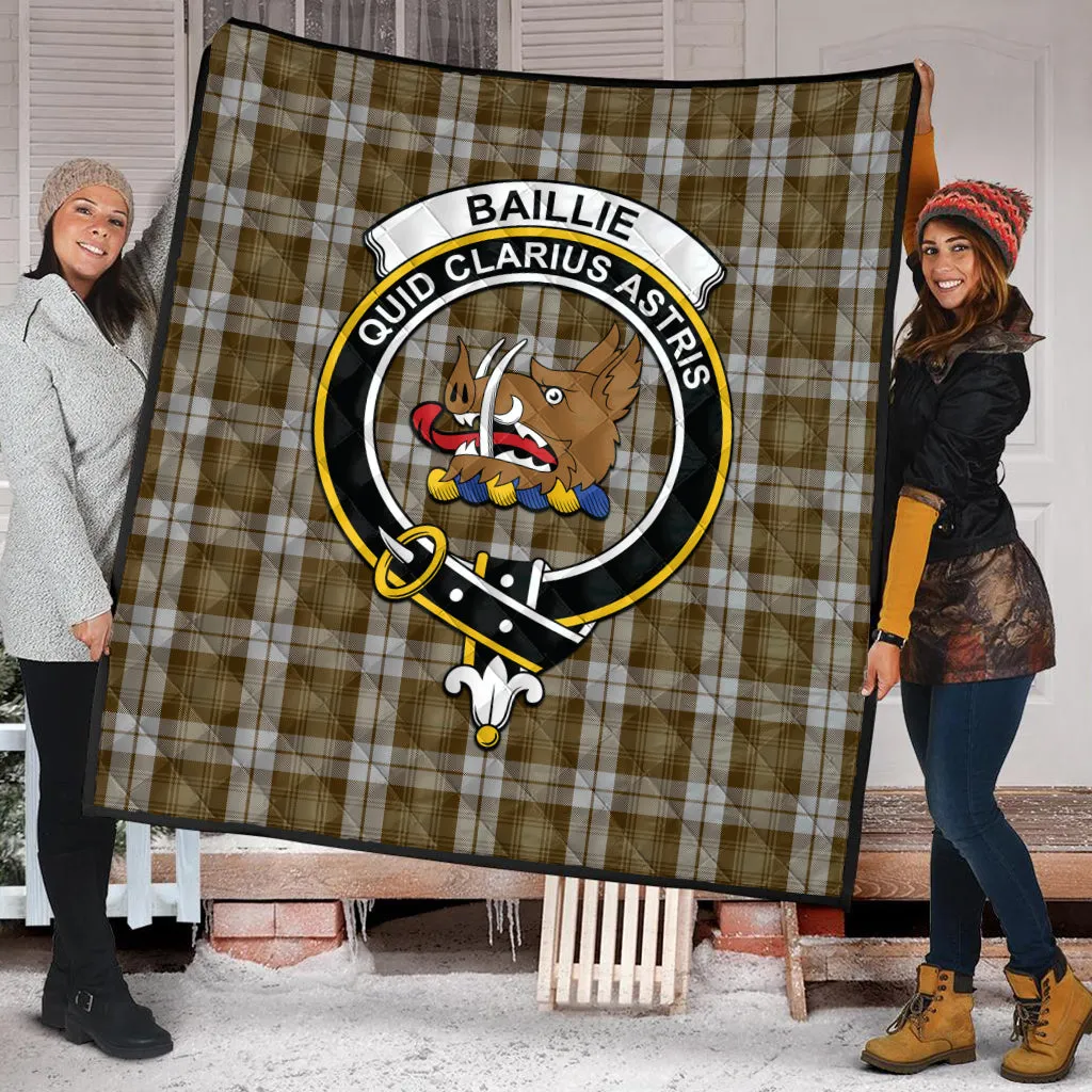 Baillie Dress Tartan Quilt with Family Crest