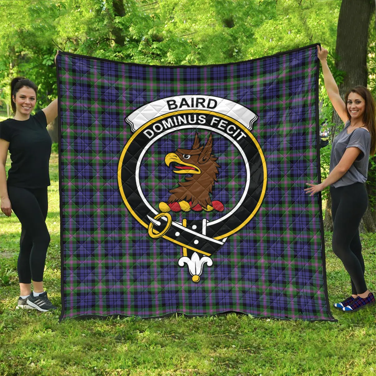 Baird Modern Tartan Quilt with Family Crest