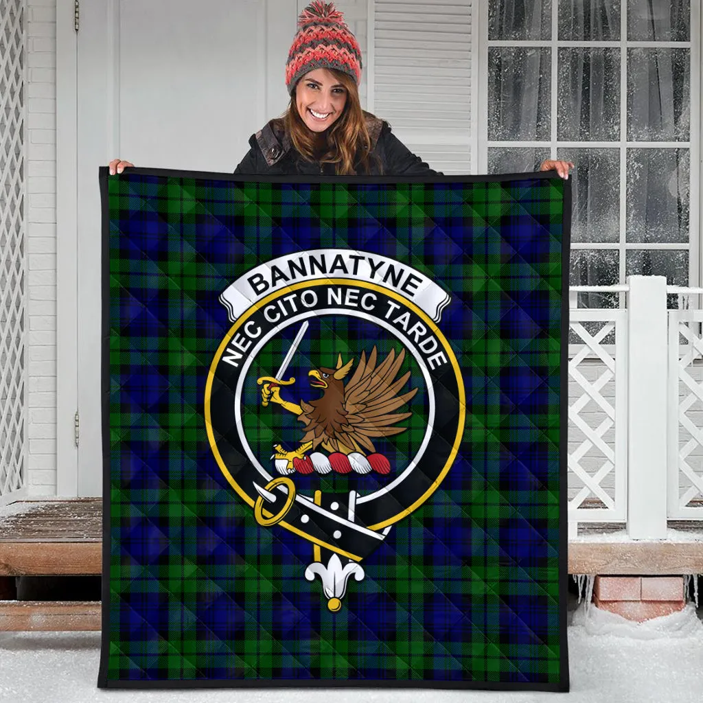 Bannatyne Tartan Quilt with Family Crest