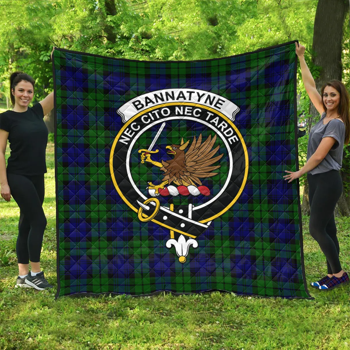 Bannatyne Tartan Quilt with Family Crest