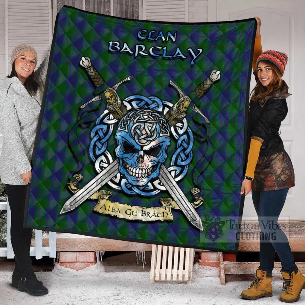 Barclay Tartan Quilt with Celtic Skull Alba Gu Brath Style