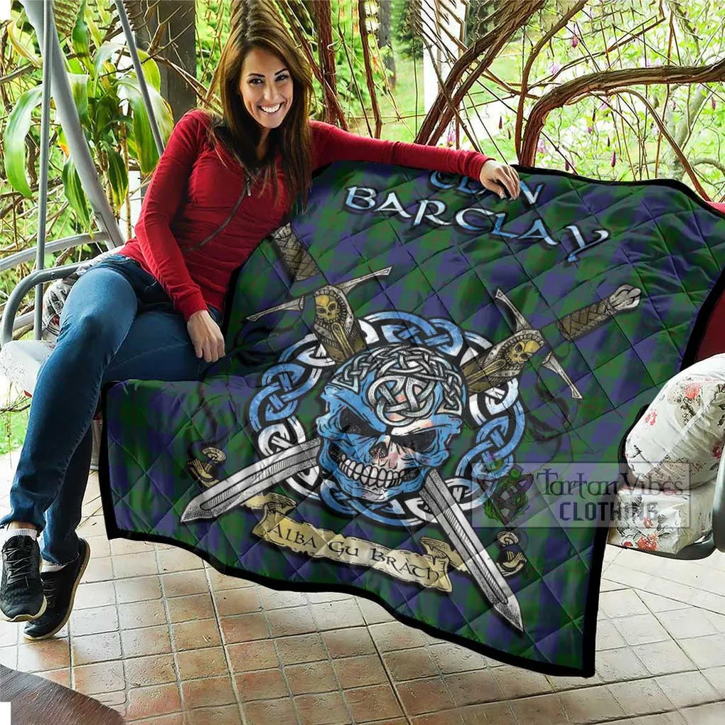 Barclay Tartan Quilt with Celtic Skull Alba Gu Brath Style