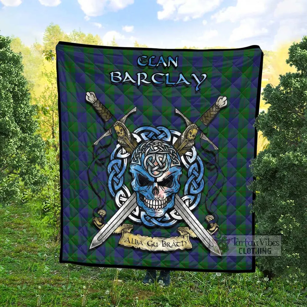 Barclay Tartan Quilt with Celtic Skull Alba Gu Brath Style