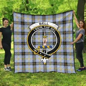 Bell Tartan Quilt with Family Crest