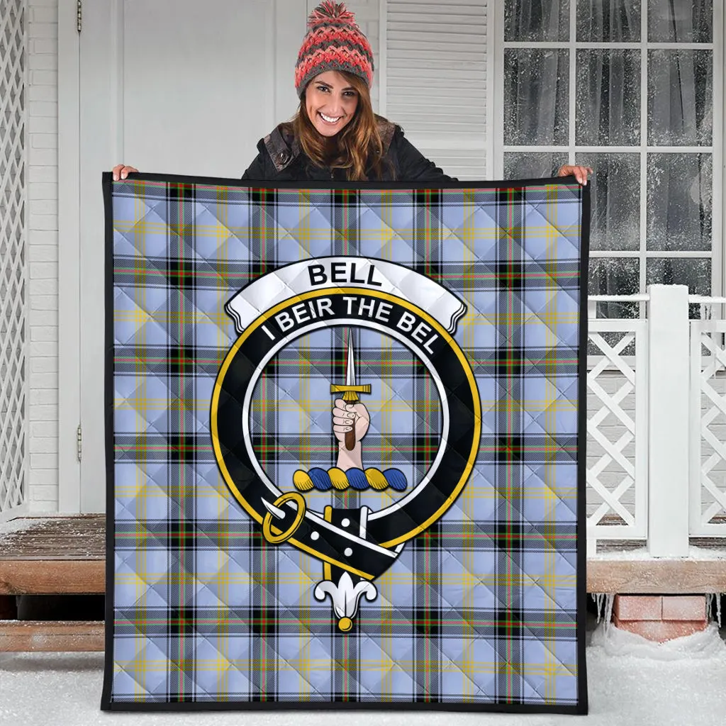 Bell Tartan Quilt with Family Crest