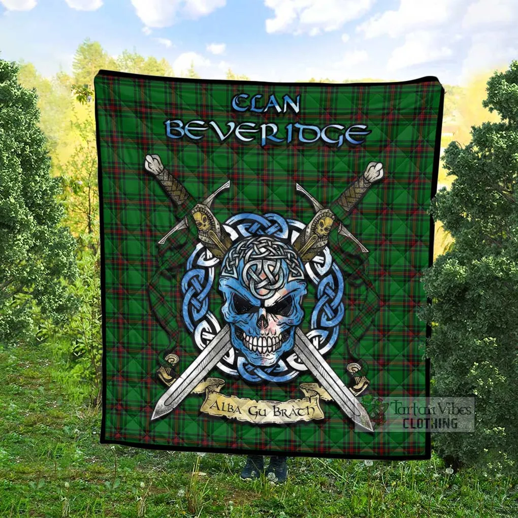 Beveridge Tartan Quilt with Celtic Skull Alba Gu Brath Style