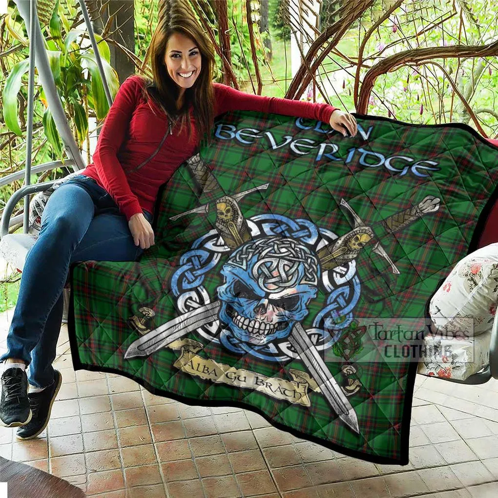 Beveridge Tartan Quilt with Celtic Skull Alba Gu Brath Style