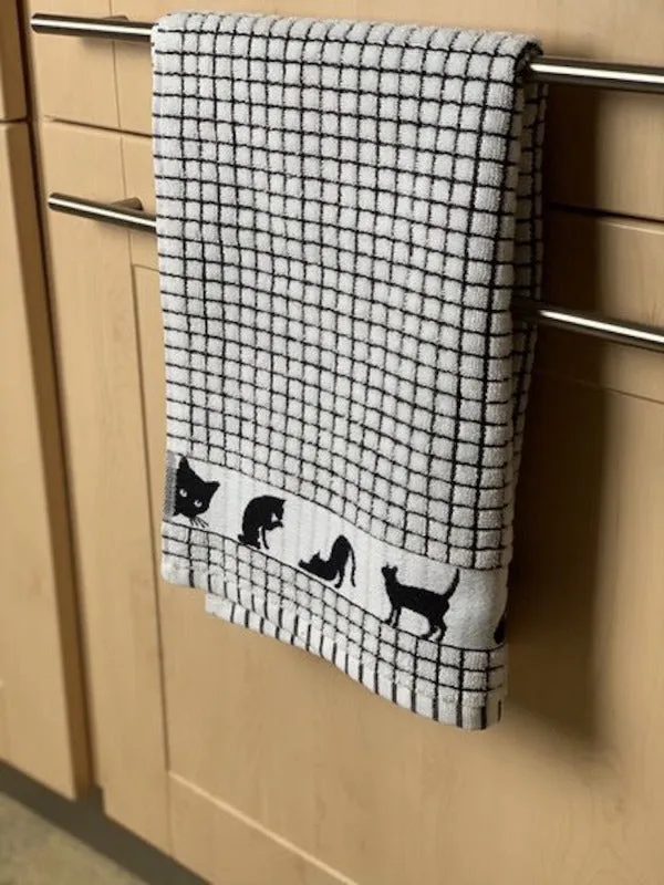 Black Cat Poli-Dri Jacquard Tea Towel