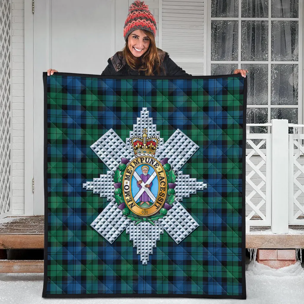 Black Watch Ancient Tartan Quilt with Family Crest