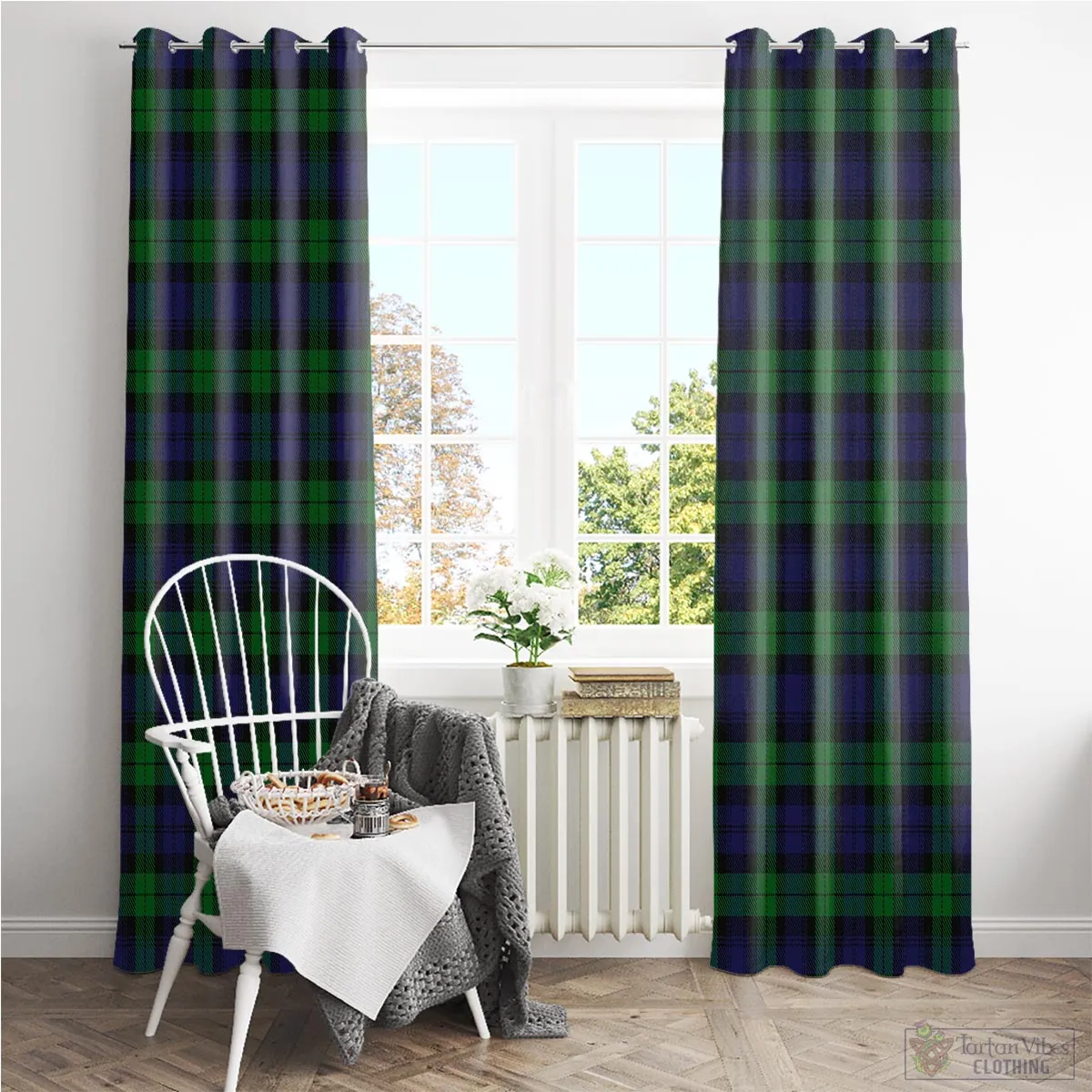 Black Watch Tartan Window Curtain