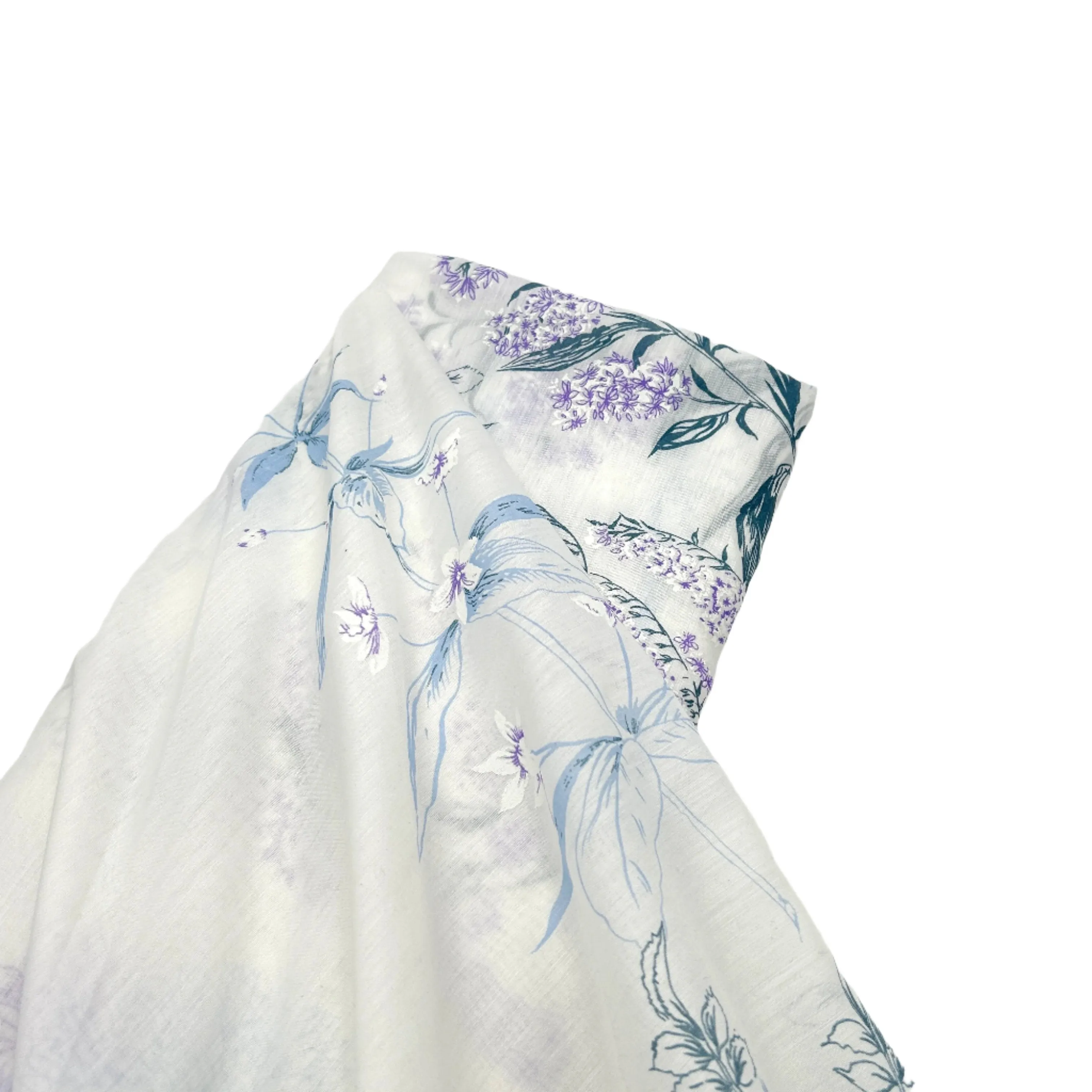 Blue Bouquet |  Sheer Drapery Fabric