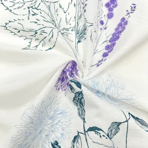 Blue Bouquet |  Sheer Drapery Fabric