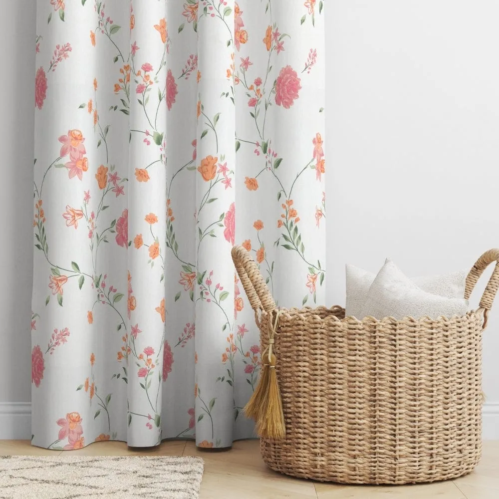 Blush in the sky white Curtain Set