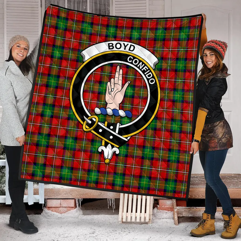 Boyd Tartan Quilt with Family Crest