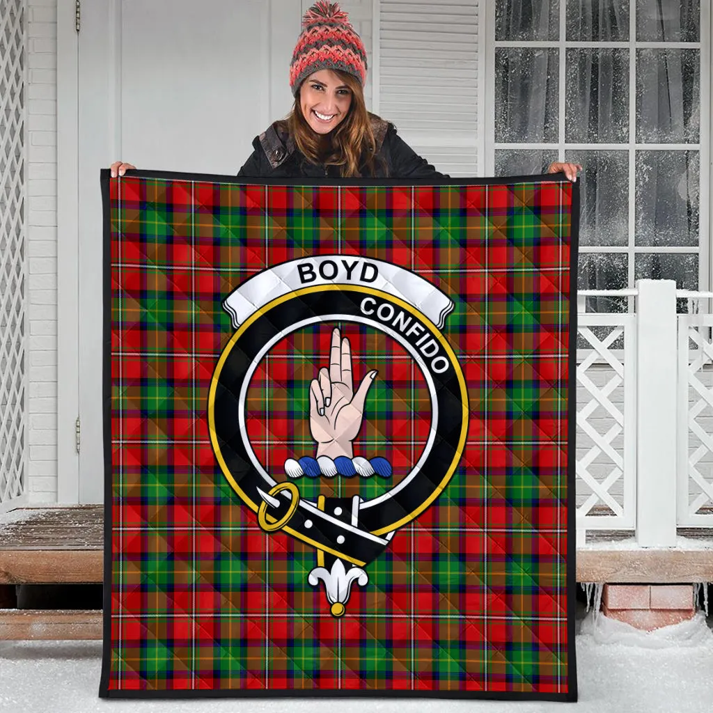 Boyd Tartan Quilt with Family Crest