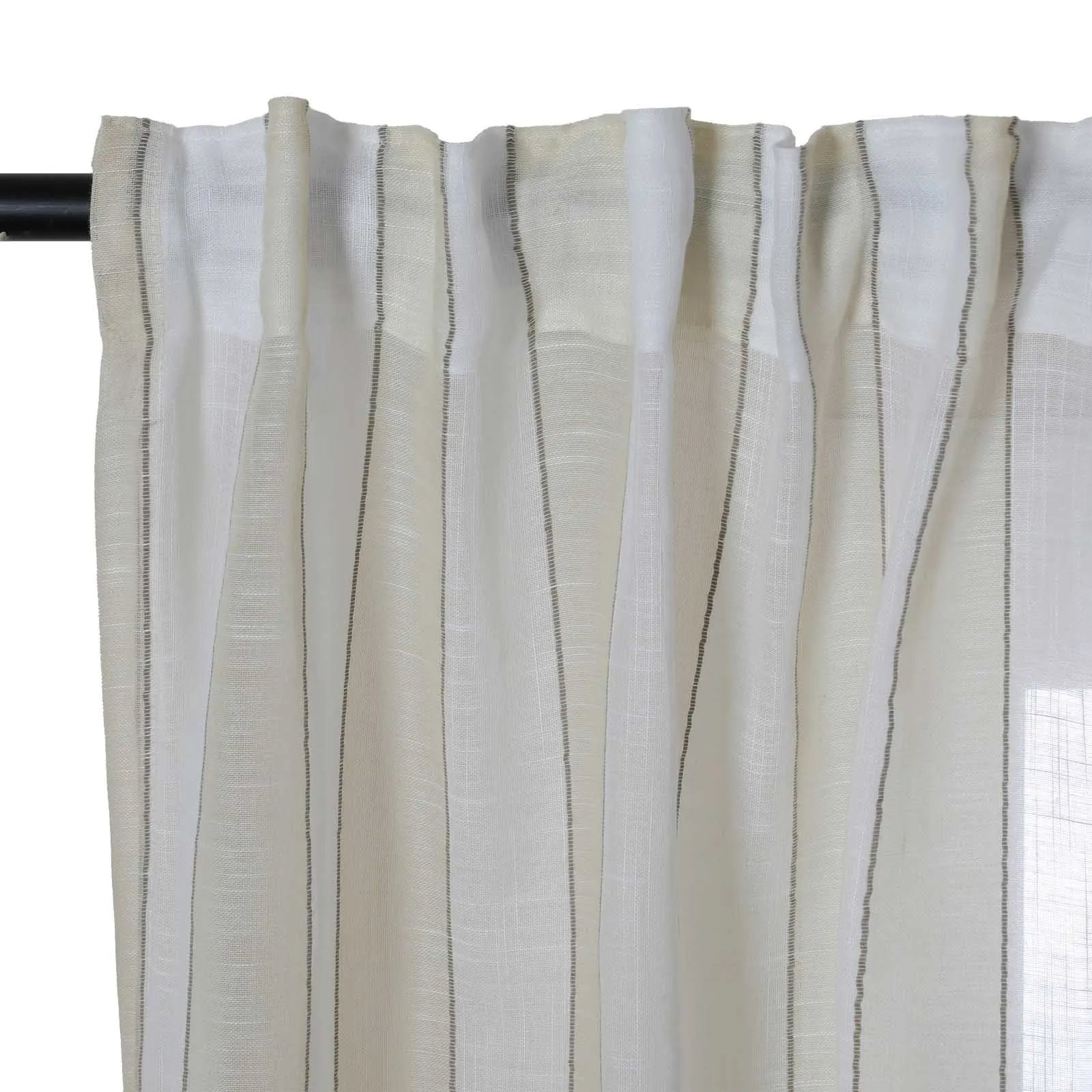 Brooklyn Woven Striped Sheer Curtain Soft Top