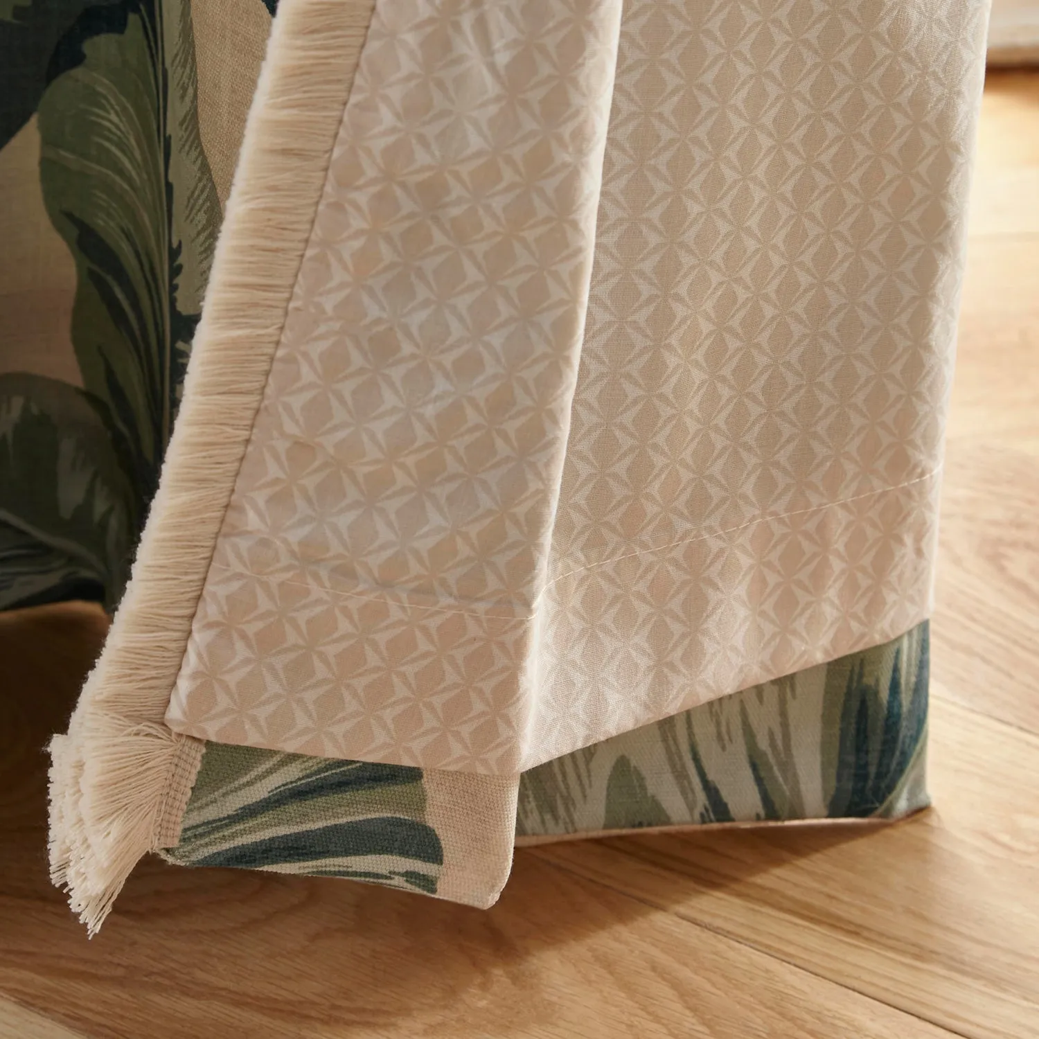 Cadiz Teal Leaf Eyelet Curtains