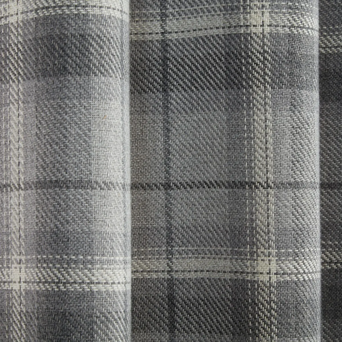 Carnoustie Check Grey Blackout Lined Eyelet Curtains