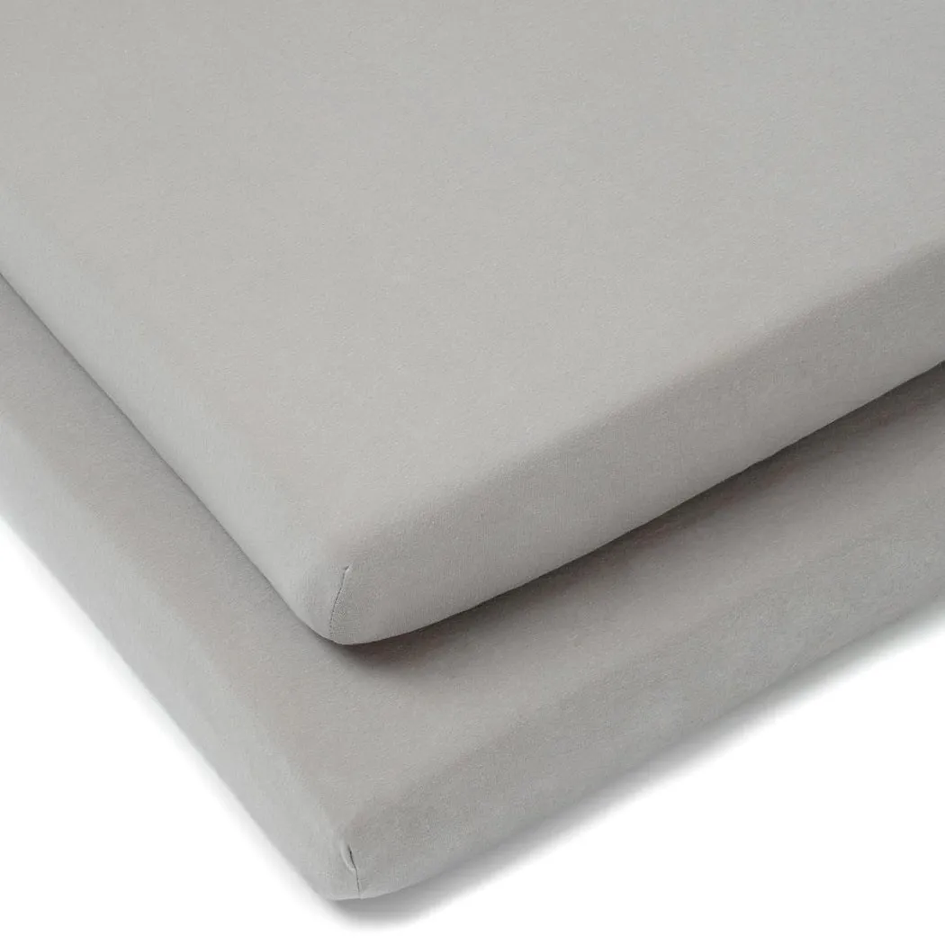 Clair De Lune Fitted Cot Bed Sheets (Pack of 2) - Grey