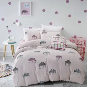 Concise Zebra Couple Print Luxury 4-Piece Cotton Duvet Cover Sets