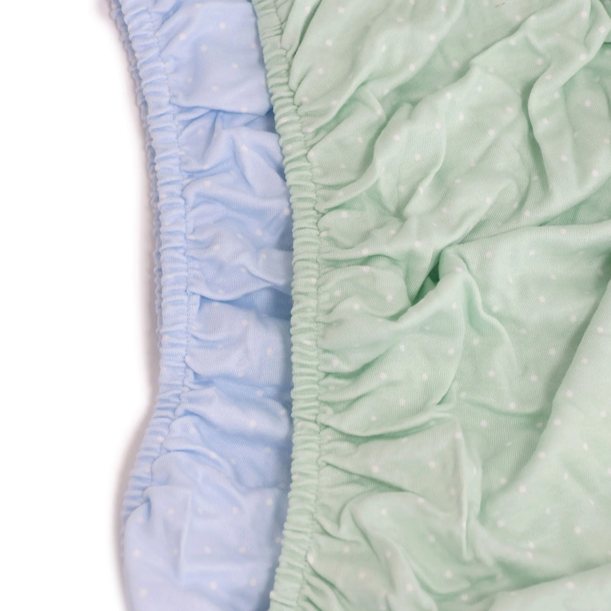 Confetti 2pk Jersey Co Sleeper/Bedside Sleeper Fitted Sheets Blue/Sage