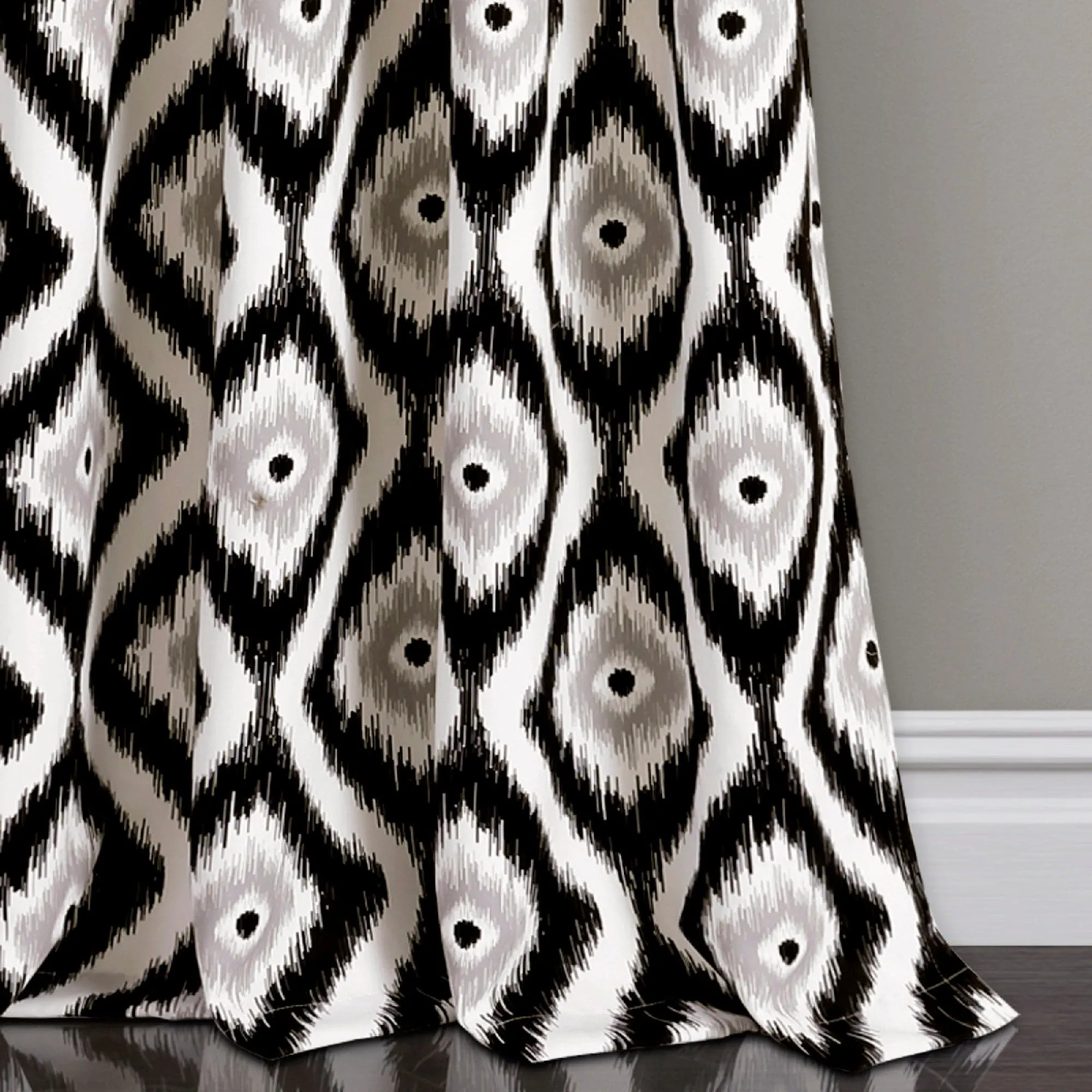 Diamond Ikat Light Filtering Window Curtain Set