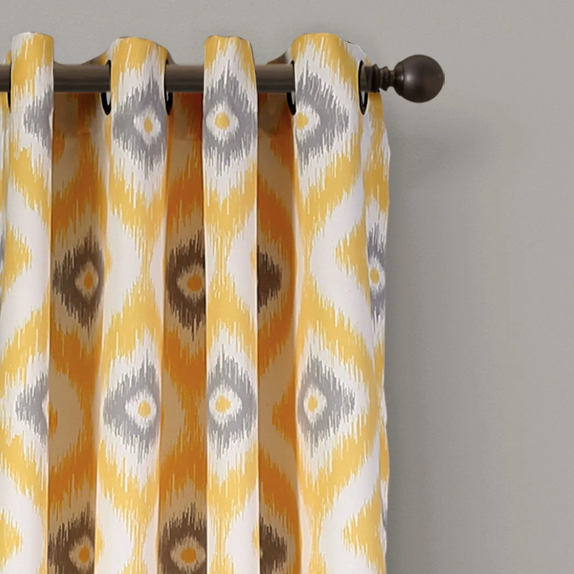 Diamond Ikat Light Filtering Window Curtain Set