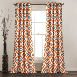 Diamond Ikat Light Filtering Window Curtain Set