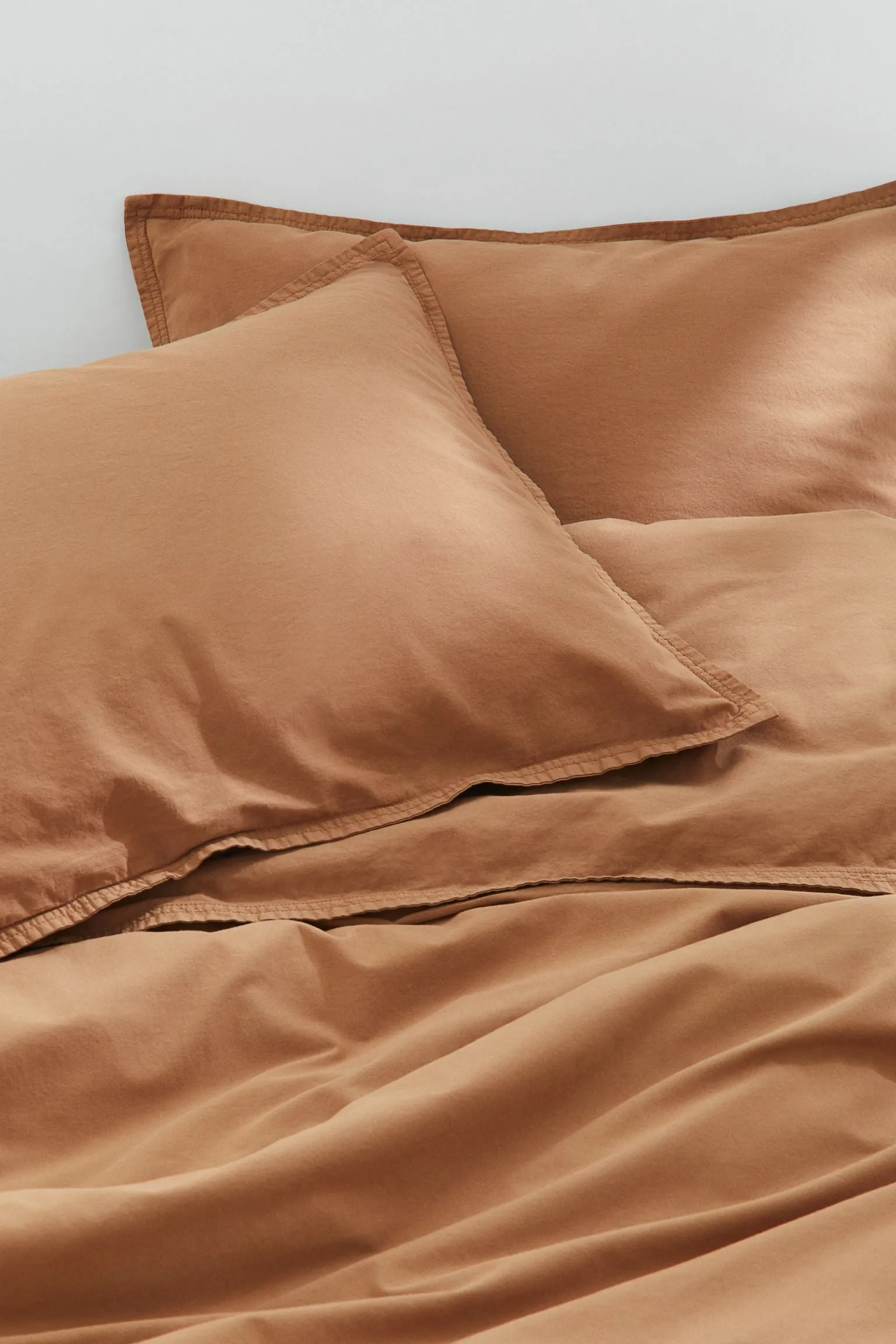 Double bedding set H&M Home Washed Cotton, light brown