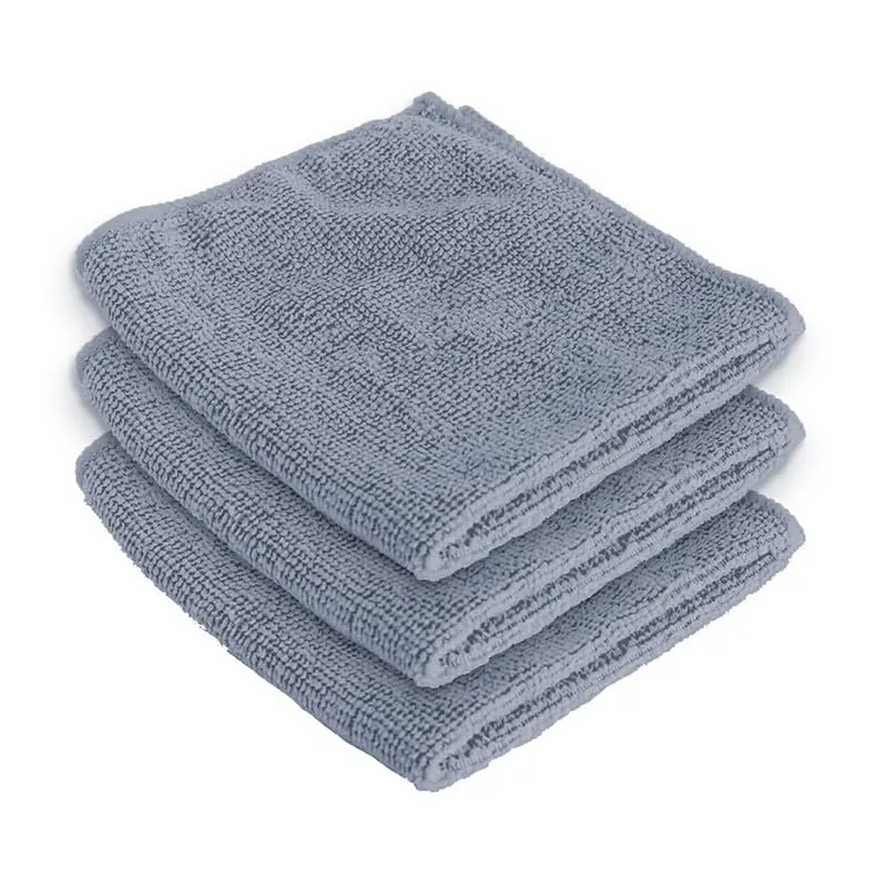 Encasa Microfiber towels (60x40 cm) for car and kitchen cleaning, perfect for travel, beach trips, backpacking, camping and gym use - fast drying - 3-pack - Grey