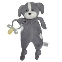 ES Kids - Knitted Eco Dog Baby Comforter with Dummy Holder